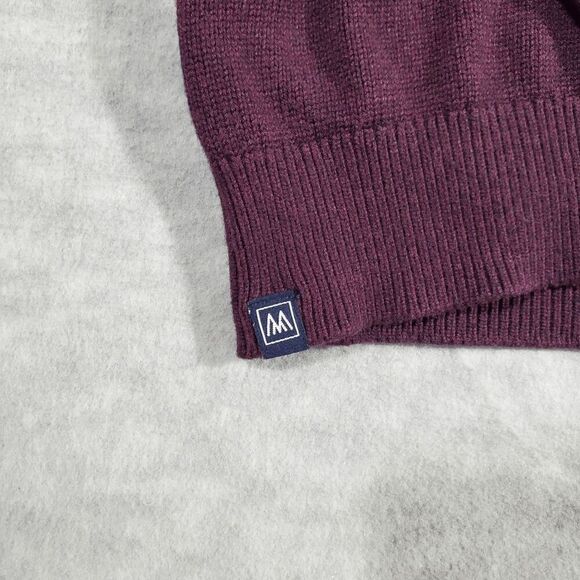 Mizzen+Main Sweater Mens Large Red Tight Knit Ribbed Hem Quarter Zip Pullover - Picture 5 of 8